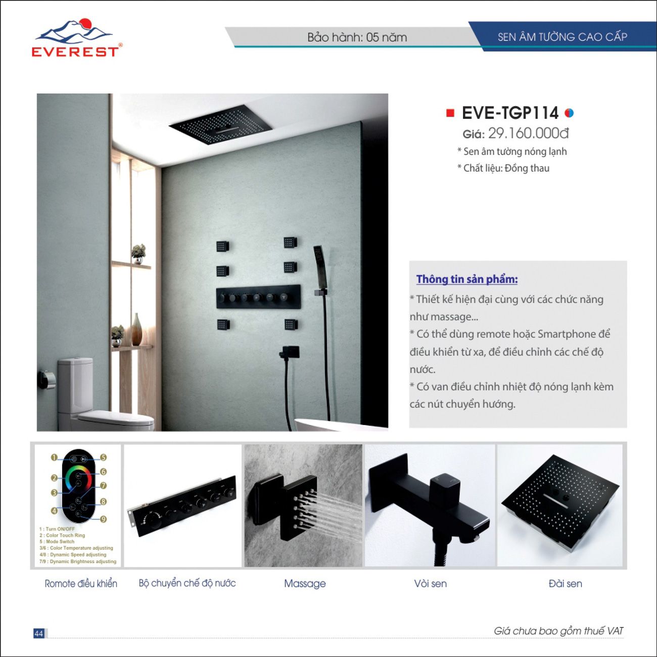 Thiết bị vệ sinh EVEREST Hiện Đại Catalogue và Bảng giá mới nhất /Page 